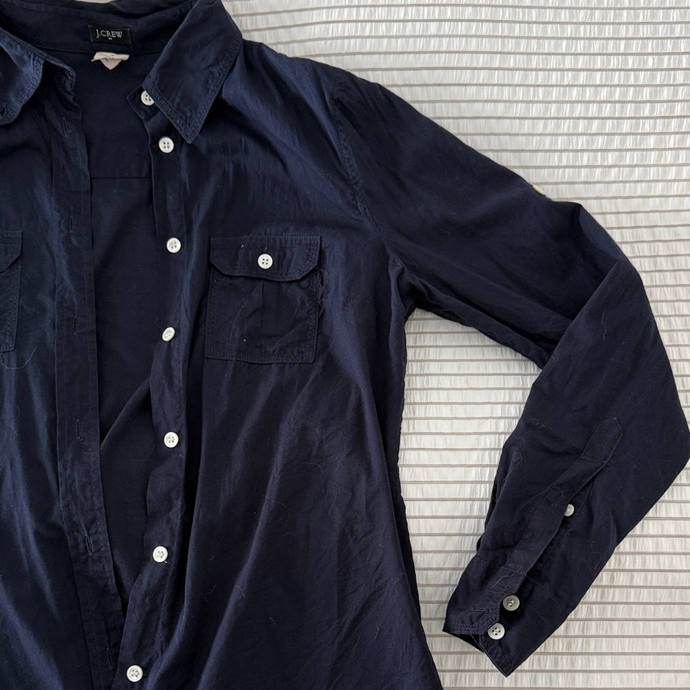 J. Crew Navy Collared Shirt - Picture 3 of 5